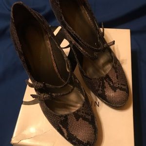 Natural Grey Snakeskin Heels